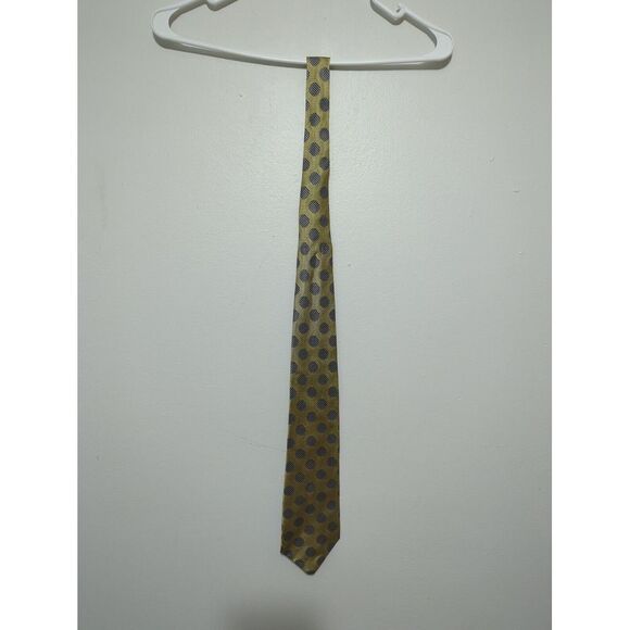 G.H. Bass & Co. Other - Bass Mens Gold‎ Silk Tie Geometric Striped Circle Pattern Italian Fabric Necktie